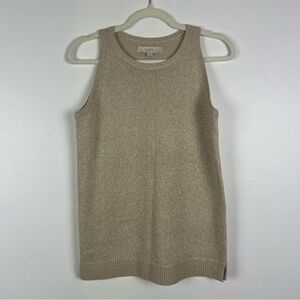 LOFT NWT High Neck Tank Top Metallic Knit Gold Size Medium